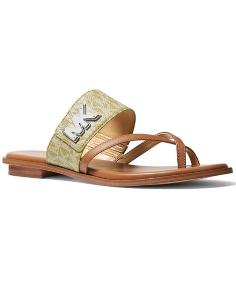 michael kors white flat sandals|michael kors sidney flat sandals.